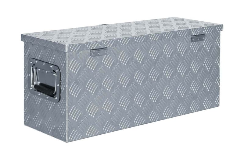 Förvaringslåda aluminium 76,5x26,5x33 cm silver - Silver - Förvaring - Skåp - Förvaringsskåp - Säkerhetsskåp - Deponeringsskåp & deponeringsbox