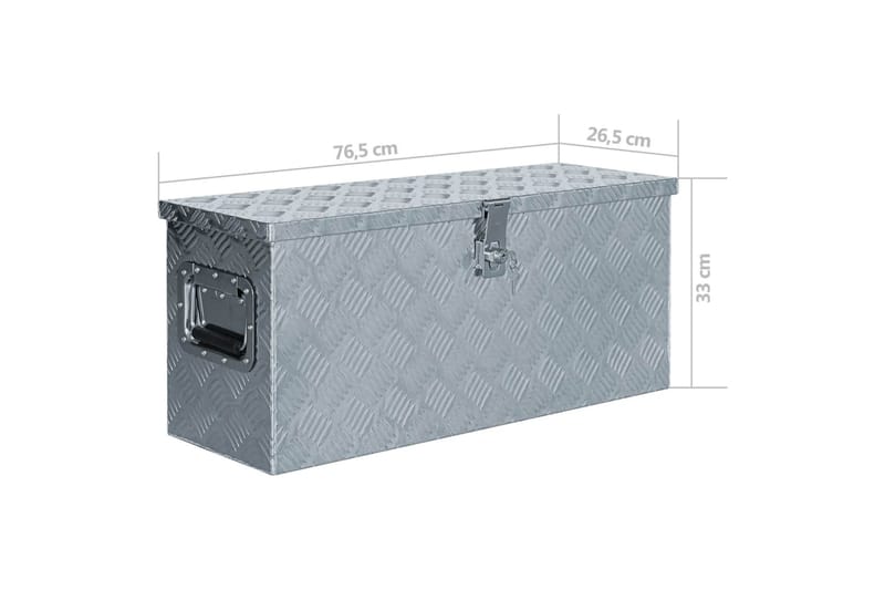 Förvaringslåda aluminium 76,5x26,5x33 cm silver - Silver - Förvaring - Skåp - Förvaringsskåp - Säkerhetsskåp - Deponeringsskåp & deponeringsbox