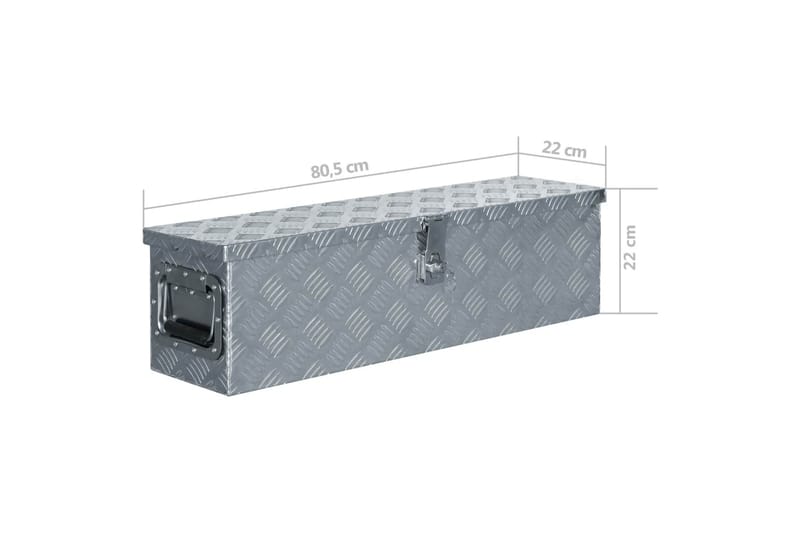 Förvaringslåda aluminium 80,5x22x22 cm silver - Silver - Förvaring - Skåp - Förvaringsskåp - Säkerhetsskåp - Deponeringsskåp & deponeringsbox