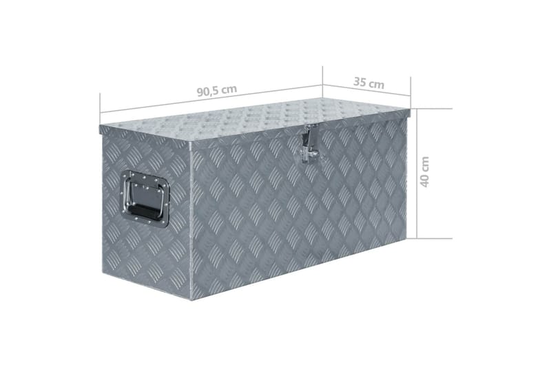 Förvaringslåda aluminium 90,5x35x40 cm silver - Silver - Deponeringsskåp & deponeringsbox