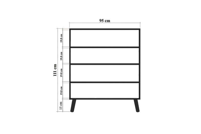 Sakarya Highboard 95x111 cm Flerfärgad - Hanah Home - Förvaringsskåp