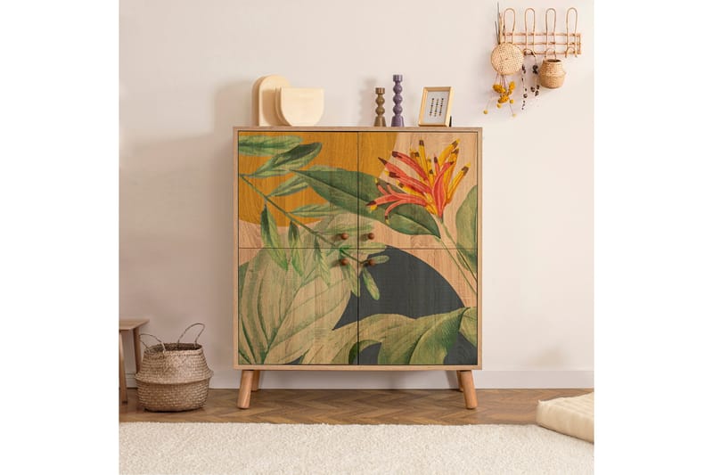 Sakarya Highboard 95x111 cm Flerfärgad - Hanah Home - Förvaring - Skåp - Förvaringsskåp