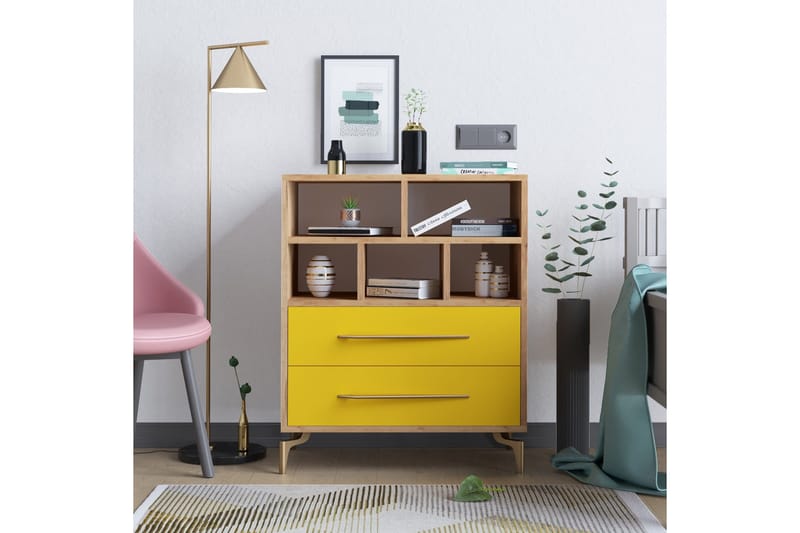 Skåpsbyrå 40x70 cm - Guld/Natur - Förvaring - Skåp - Förvaringsskåp