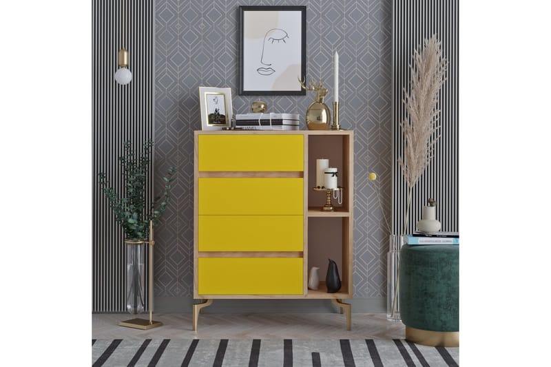 Skåpsbyrå 40x70 cm - Guld/Natur/Gul - Förvaring - Skåp - Förvaringsskåp