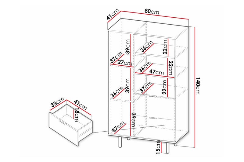 Staffin Highboard - Svart - Förvaring - Skåp - Förvaringsskåp
