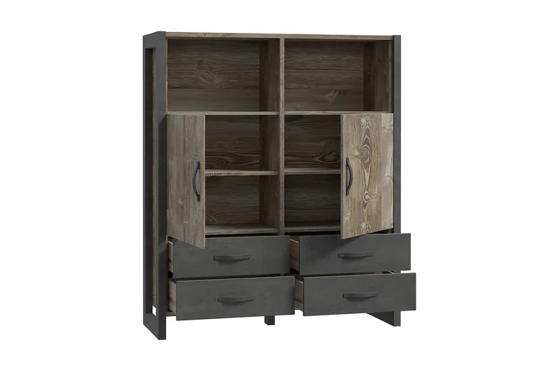 Strumica Highboard 44x130 cm - Brun/Grå - Förvaring - Skåp - Förvaringsskåp
