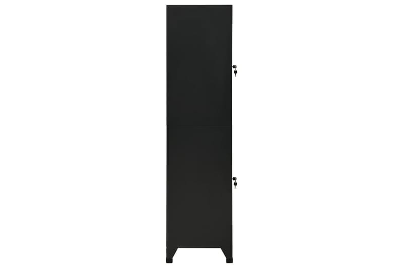 Förvaringsskåp svart 38x45x180 cm stål - Svart - Förvaringsskåp