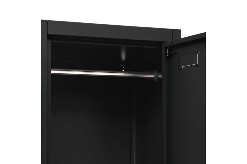 Förvaringsskåp svart 38x45x180 cm stål - Svart - Förvaring - Skåp - Förvaringsskåp