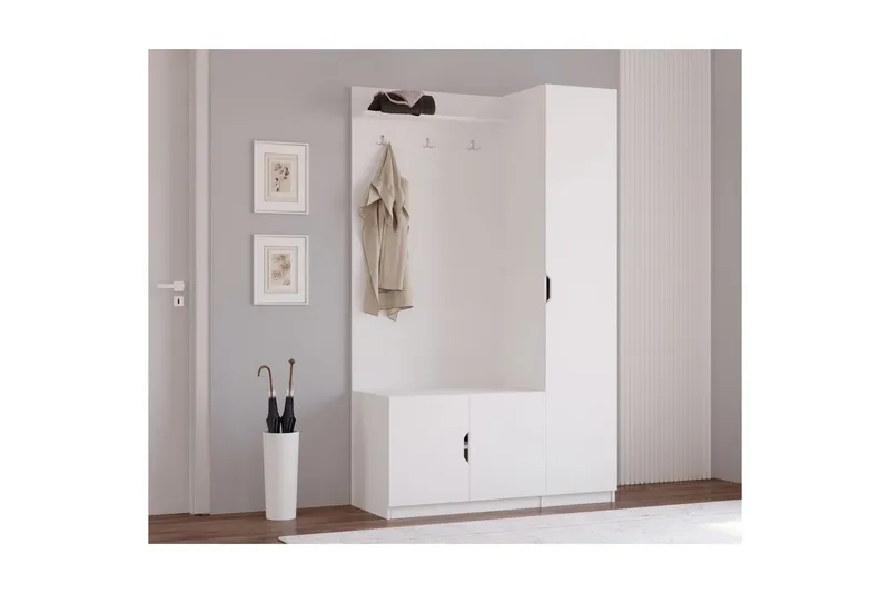 Sylorn Omklädningsskåp 120x200 cm - Matt Vit - Förvaring - Skåp - Förvaringsskåp - Omklädningsskåp