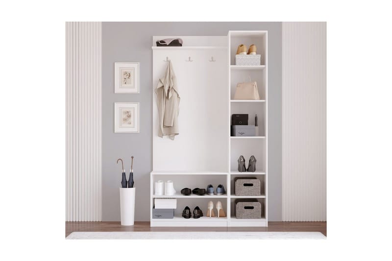 Sylorn Omklädningsskåp 120x200 cm - Matt Vit - Förvaring - Hylla - Hatthylla