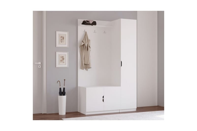 Sylorn Omklädningsskåp 120x200 cm - Matt Vit - Förvaring - Skåp - Förvaringsskåp - Omklädningsskåp