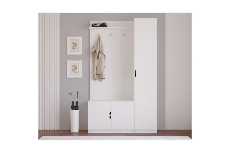 Sylorn Omklädningsskåp 120x200 cm - Matt Vit - Förvaring - Skåp - Förvaringsskåp - Omklädningsskåp