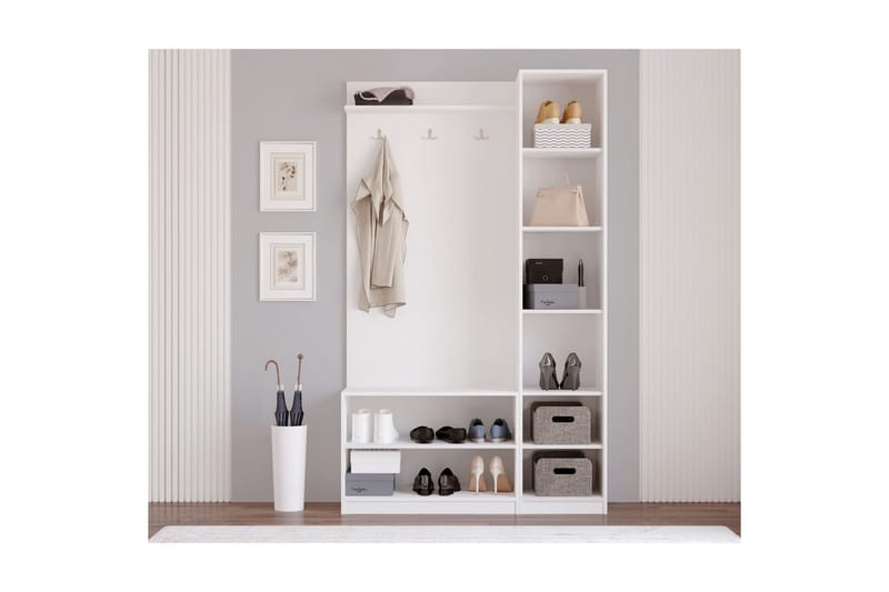 Sylorn Omklädningsskåp 120x200 cm - Matt Vit - Förvaring - Skåp - Förvaringsskåp - Omklädningsskåp
