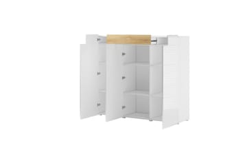 Toreno Highboard 39x147 cm - Vit/Natur - Förvaring - Skåp - Förvaringsskåp