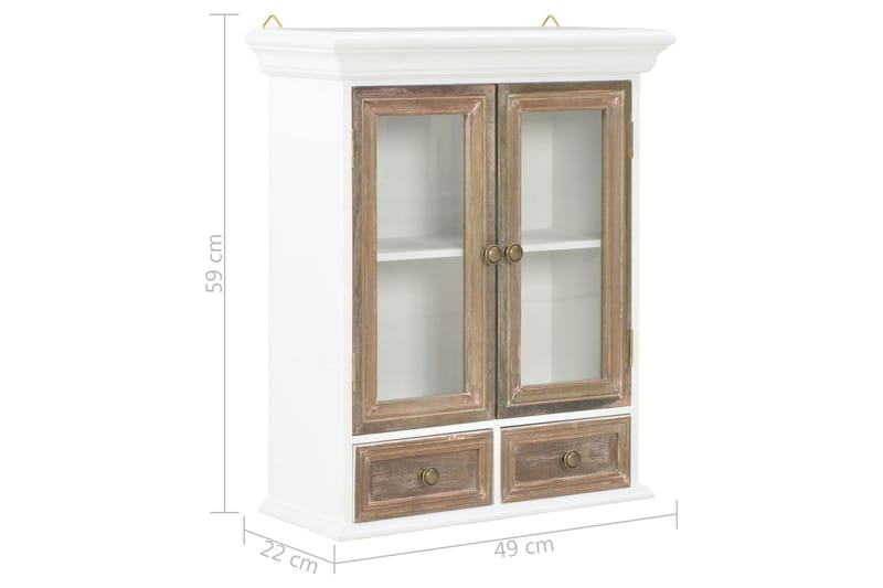 Väggskåp vit 49x22x59 cm massivt trä - Vit - Förvaring - Skåp - Förvaringsskåp