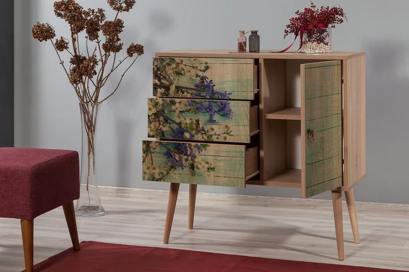 Vellavie Förvaringsskåp Körsbärsblom - Grön/Brun - Förvaring - Skåp - Förvaringsskåp