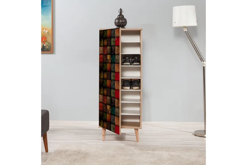 Vellavie Förvaringsskåp Rutmönstrad - Flerfärgad - Förvaring - Skåp - Förvaringsskåp