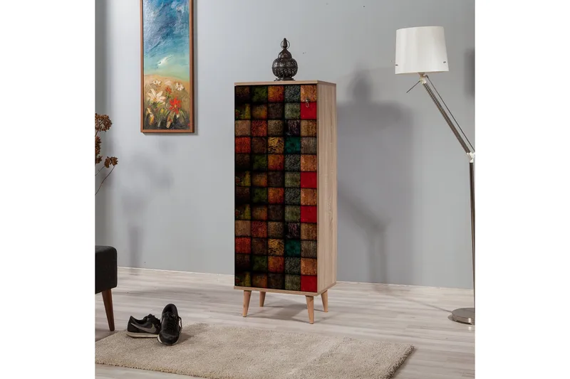 Vellavie Förvaringsskåp Rutmönstrad - Flerfärgad - Förvaring - Skåp - Förvaringsskåp