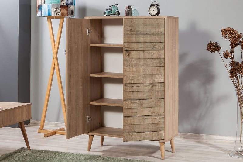 Vellavie Skåp 80 cm Träpanel - Brun - Förvaring - Skåp - Förvaringsskåp