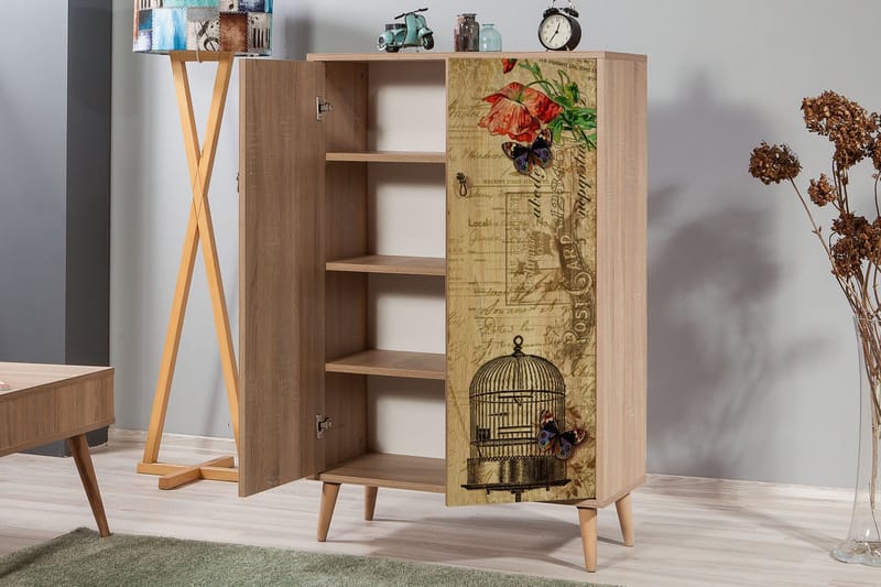 Vellavie Skåp 80 cm Vintage - Brun/Röd - Förvaring - Skåp - Förvaringsskåp