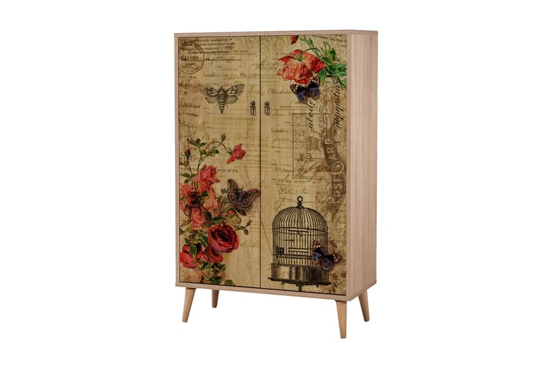 Vellavie Skåp 80 cm Vintage - Brun/Röd - Förvaring - Skåp - Förvaringsskåp