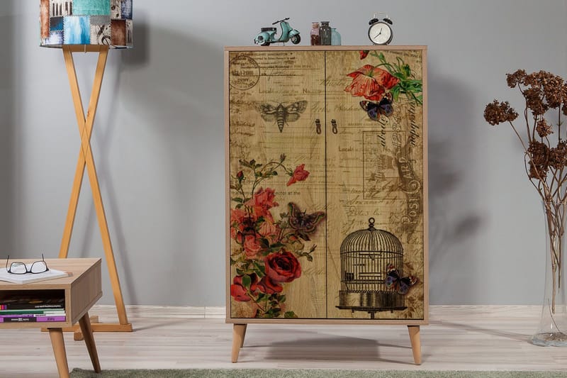 Vellavie Skåp 80 cm Vintage - Brun/Röd - Förvaring - Skåp - Förvaringsskåp