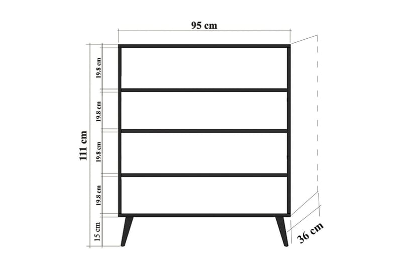 Vellavie Skåp 95 cm Körsbärsblom - Brun/Grön - Förvaring - Skåp - Förvaringsskåp