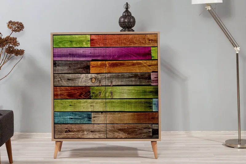 Vellavie Skåp 95 cm Regnbågspanel - Flerfärgad - Förvaring - Skåp - Förvaringsskåp