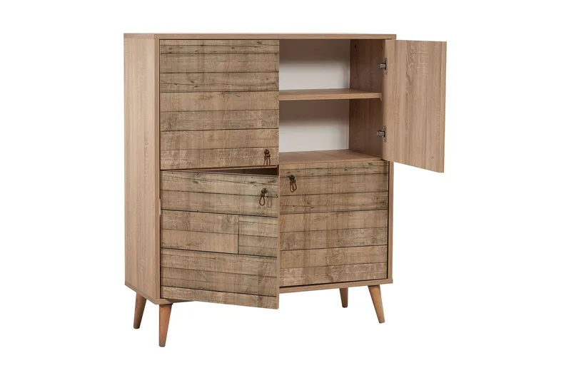 Vellavie Skåp 95 cm Träpanel - Brun - Förvaring - Skåp - Förvaringsskåp