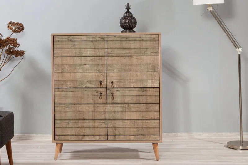 Vellavie Skåp 95 cm Träpanel - Brun - Förvaring - Skåp - Förvaringsskåp