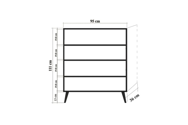 Vellavie Skåp 95 cm Träpanel - Brun - Förvaring - Skåp - Förvaringsskåp