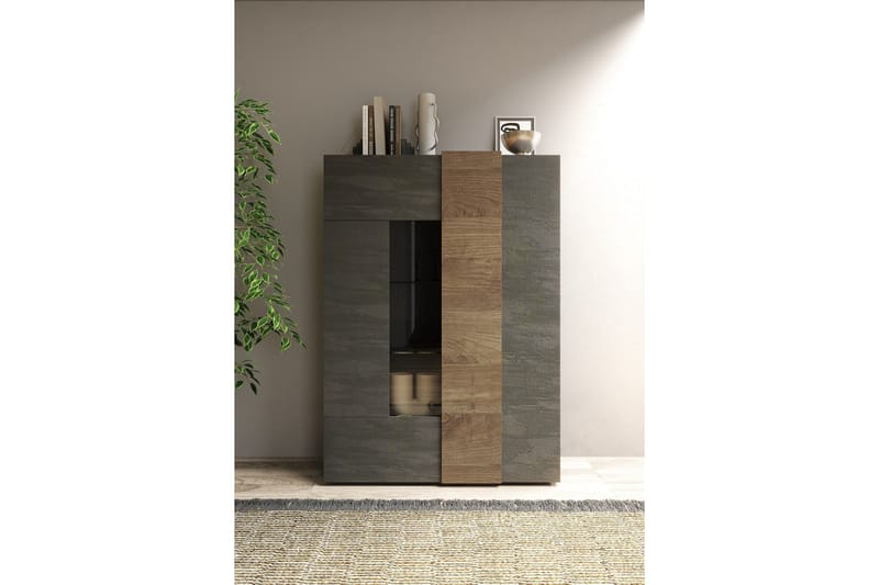 Venrivo Highboard 44x121x168 cm - Grå/Taupe - Förvaringsskåp