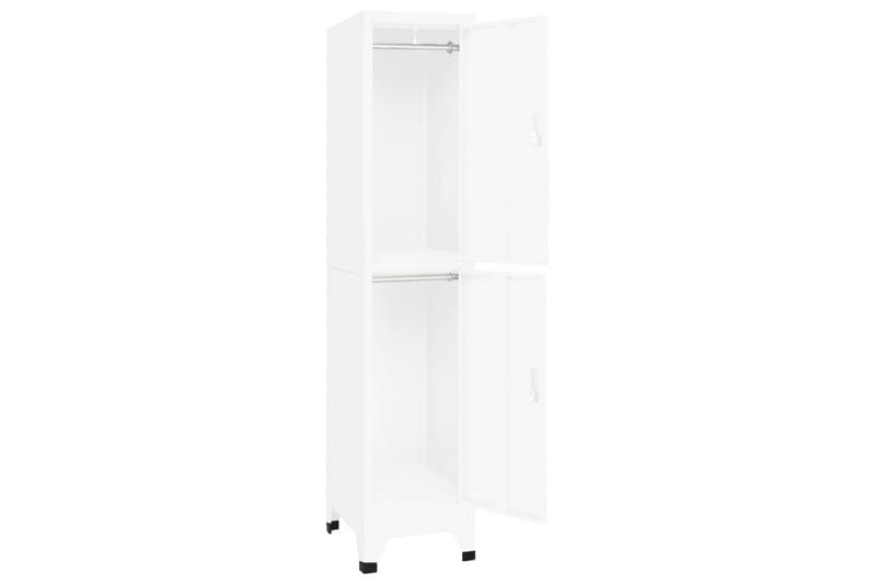Förvaringsskåp vit 38x45x180 cm stål - Vit - Förvaring - Skåp - Förvaringsskåp