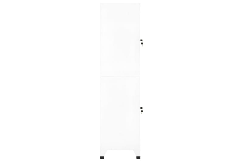 Förvaringsskåp vit 38x45x180 cm stål - Vit - Förvaringsskåp