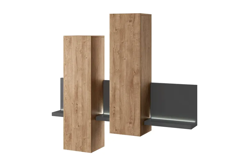 Wesley Skåp, Mörkgrå/Trä