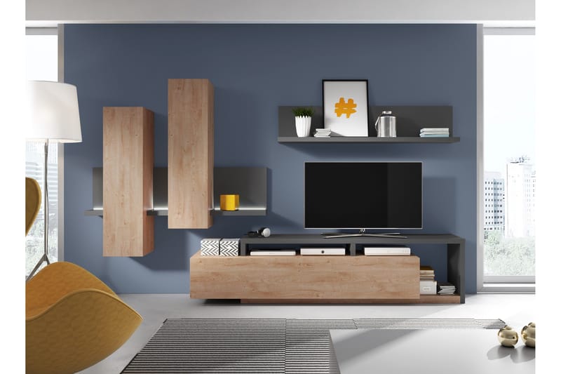 Wesley Skåp - Mörkgrå/Trä - Förvaring - Skåp - Förvaringsskåp