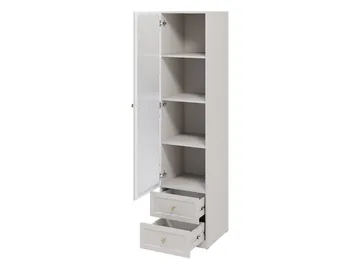 Fayric Vitrinskåp 46x201 cm - Beige - Förvaring - Skåp - Vitrinskåp