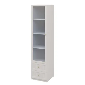 Fayric Vitrinskåp 46x201 cm - Beige - Förvaring - Skåp - Vitrinskåp