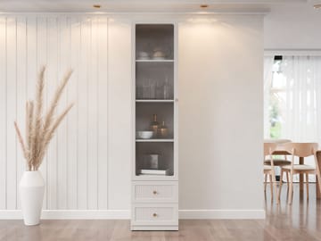 Fayric Vitrinskåp 46x201 cm - Beige - Förvaring - Skåp - Vitrinskåp