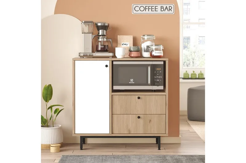 Flerfunktionsskåp Miraen Ek / Vit - Ljusbrun/Vit - Förvaring - Skåp - Förvaringsskåp