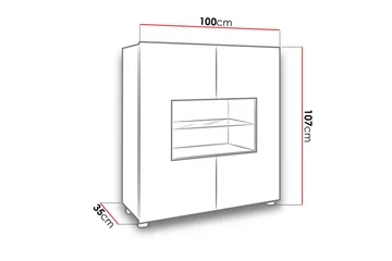 Frick Vitrinskåp Blå LED Belysning 35 cm djup 100 cm bred 107 cm hög Ljust Trä Glas - Gyllene Ek - Förvaring - Skåp - Vitrinskåp