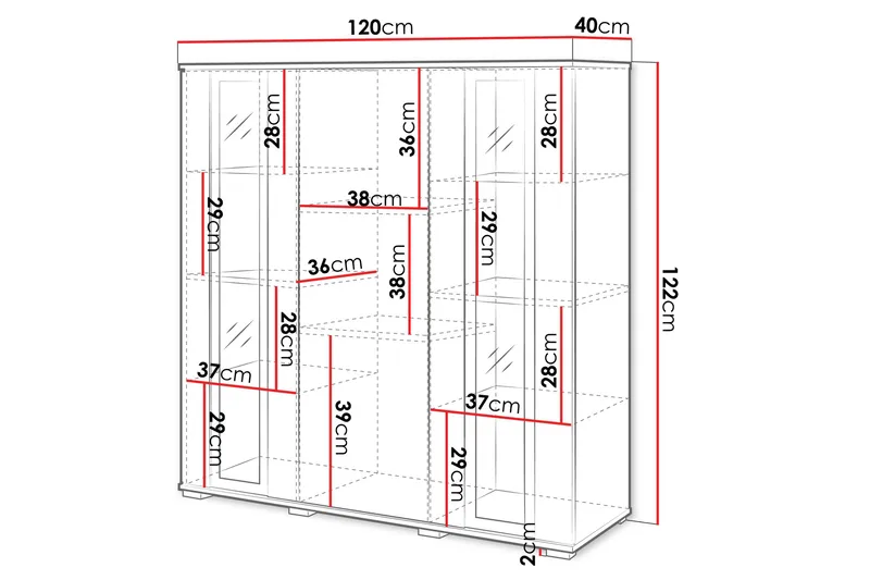 Gamal Highboard - Svart - Förvaring - Skåp - Förvaringsskåp