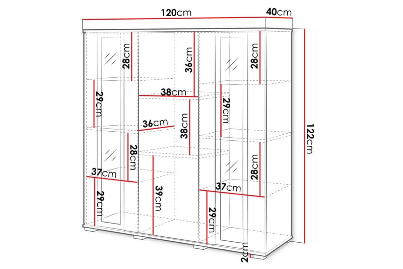 Gamal Highboard - Vit - Förvaring - Skåp - Förvaringsskåp