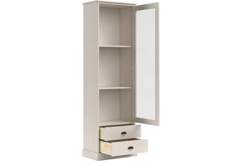 Harry Vitrinskåp 55x180 cm - Vit - Förvaring - Skåp - Vitrinskåp