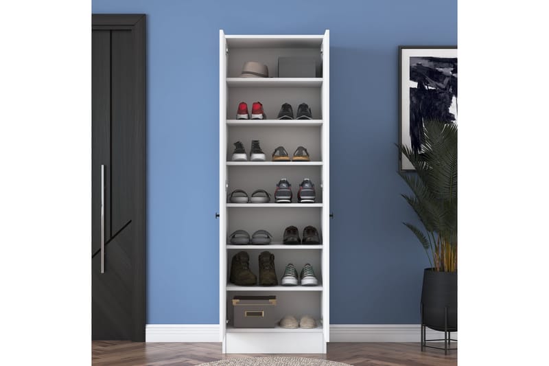 Hooda Highboard 59,8x182,8 cm Vit - Hanah Home - Förvaringsskåp