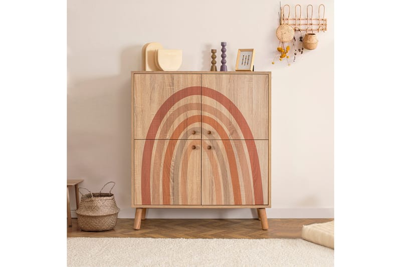 Iris Highboard 95x111 cm Brun - Hanah Home - Förvaring - Skåp - Förvaringsskåp