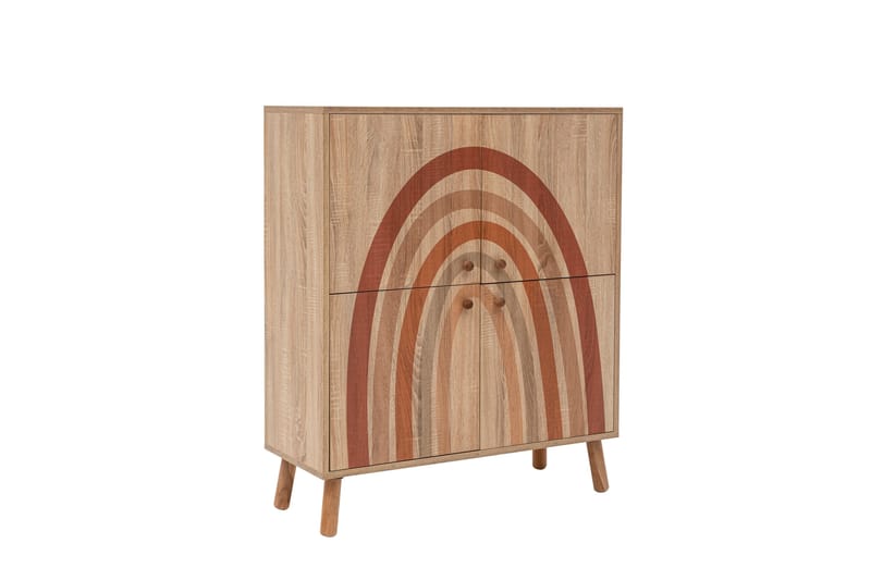 Iris Highboard 95x111 cm Brun - Hanah Home - Förvaringsskåp