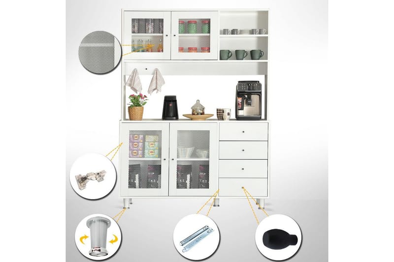 Flerfunktionsskåp Jatin Vit - Vit - Hus & renovering - Kök & bad - Kök & tvättstuga