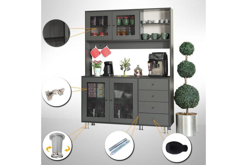 Flerfunktionsskåp Jatin Antracit - Antracit - Hus & renovering - Kök & bad - Kök & tvättstuga