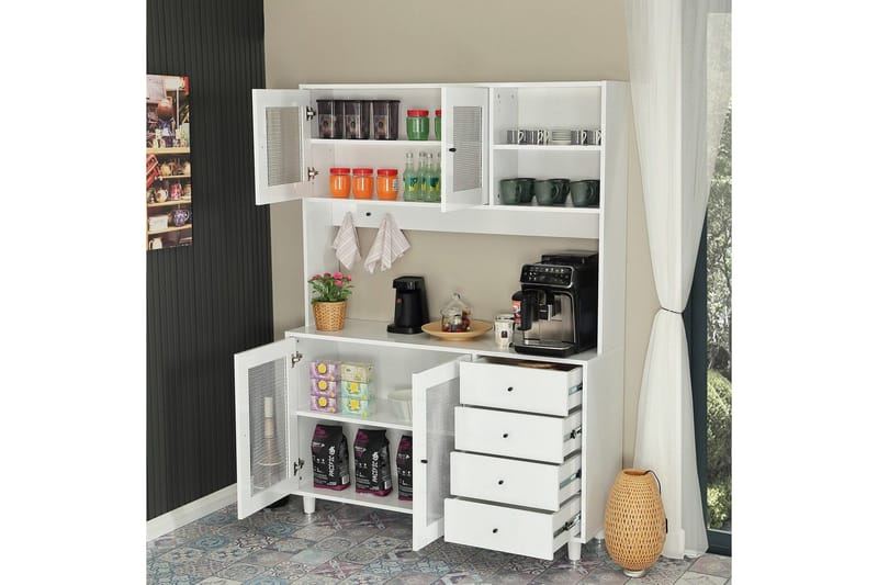 Flerfunktionsskåp Jatin Vit - Vit - Hus & renovering - Kök & bad - Kök & tvättstuga